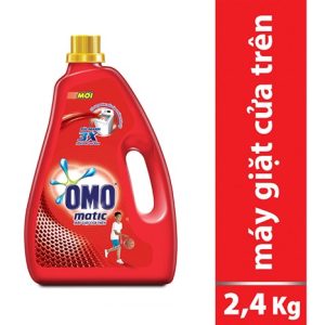 Nước giặt Omo Matic Cửa trên chai 2,4kg