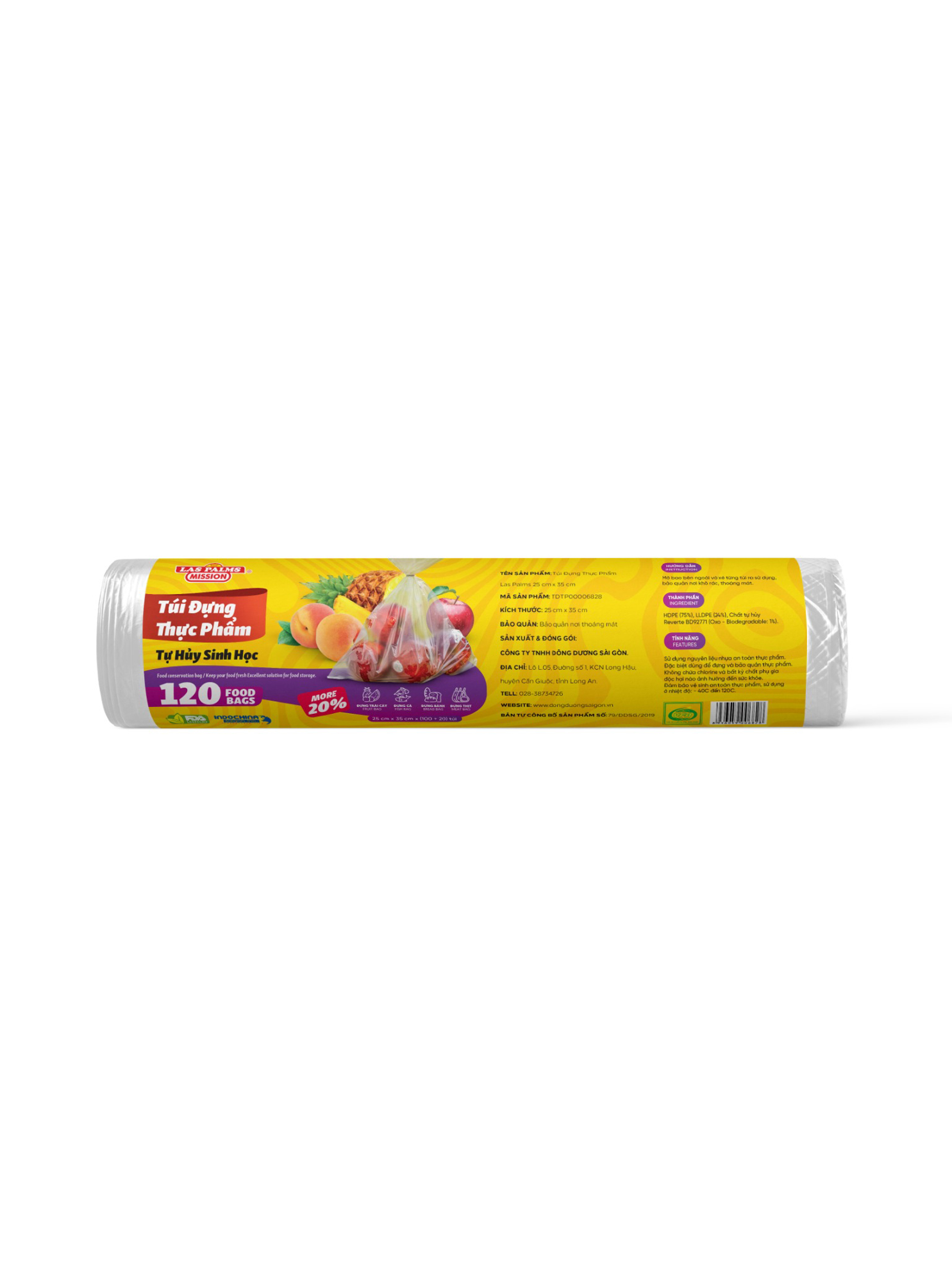 Laspalm Túi đựng thực phẩm 25cmX35cm (cuộn)